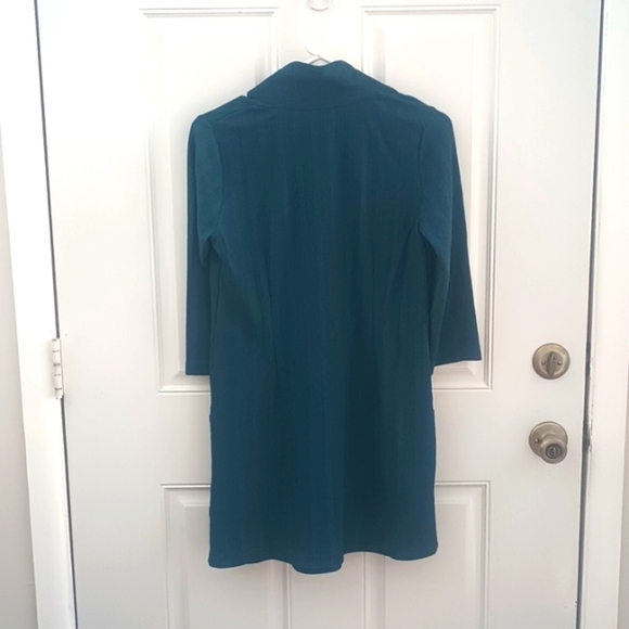 Apt Designs peacock blue bohemian tunic style three quarter sleeve top size S - Picture 2 of 7